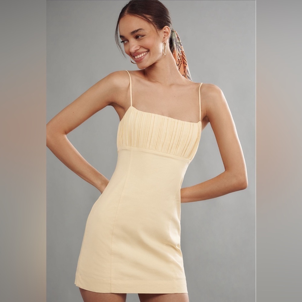 Anthropologie The Ophelia Sleeveless Linen Slim Mini Dress by Maeve 💛🌼